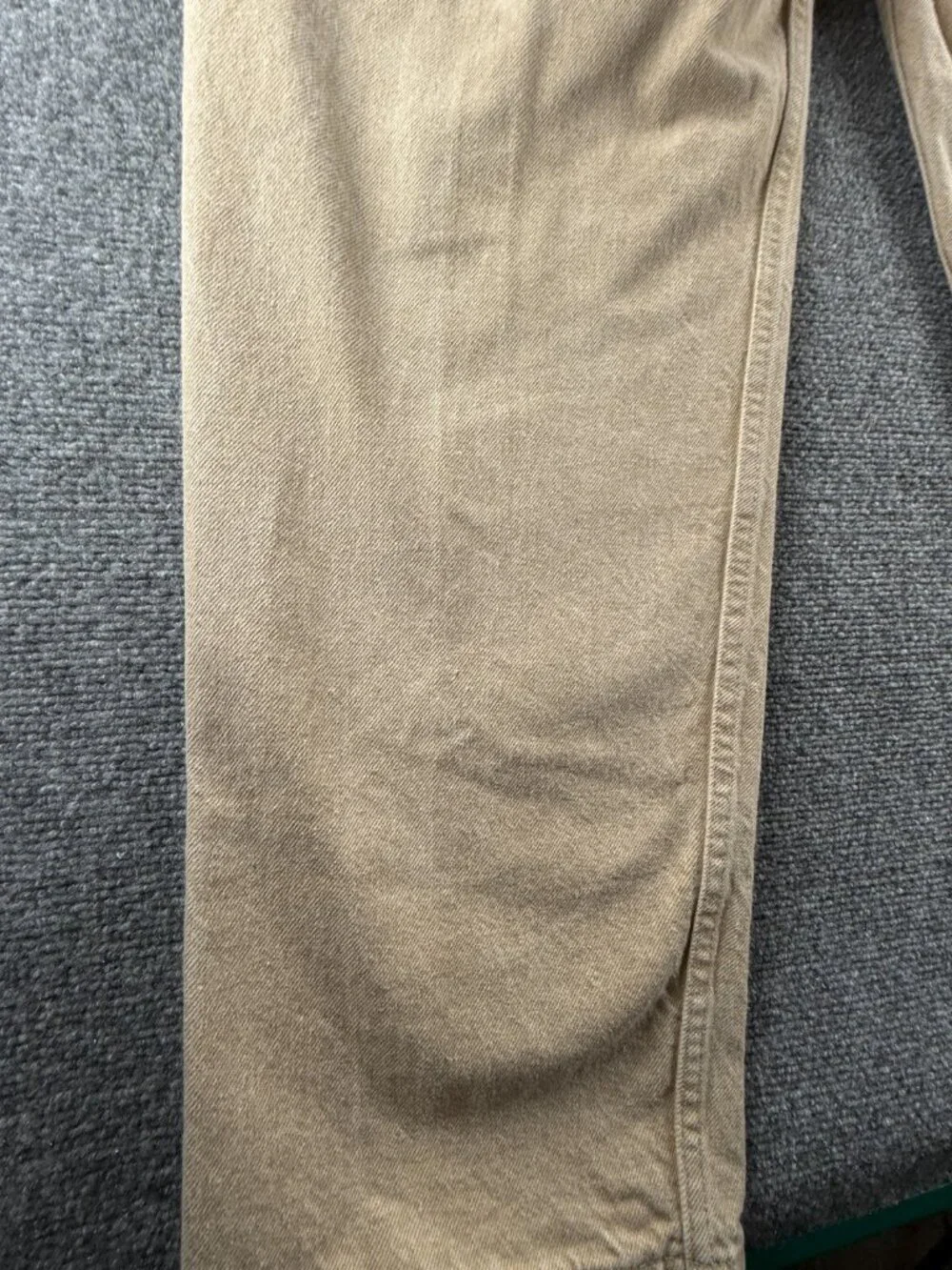 VTG Levi’s 550 Orange Tab Beige Denim Jeans Relaxed Fit Tapered Leg ACTL 39X32